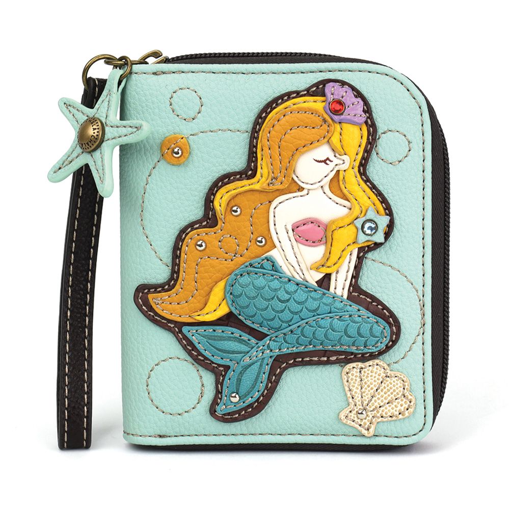 Mermaid A Zip-Around Wallet in Blue by Chala
