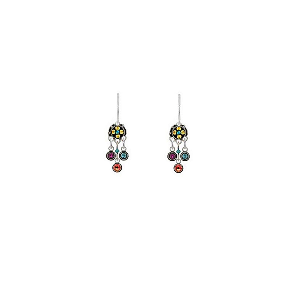 Multi Color Delicate Mosaic Earrings by Firefly Jewelry
