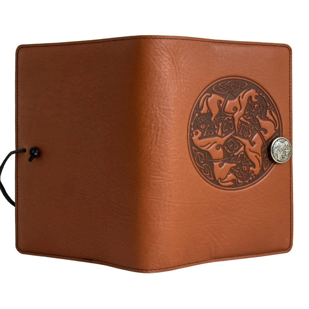 Large Leather Journal - Celtic Horses in Saddle
