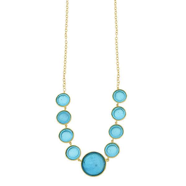 Bubble 16 Inch Adjustable Necklace - Turquoise by Michael Michaud