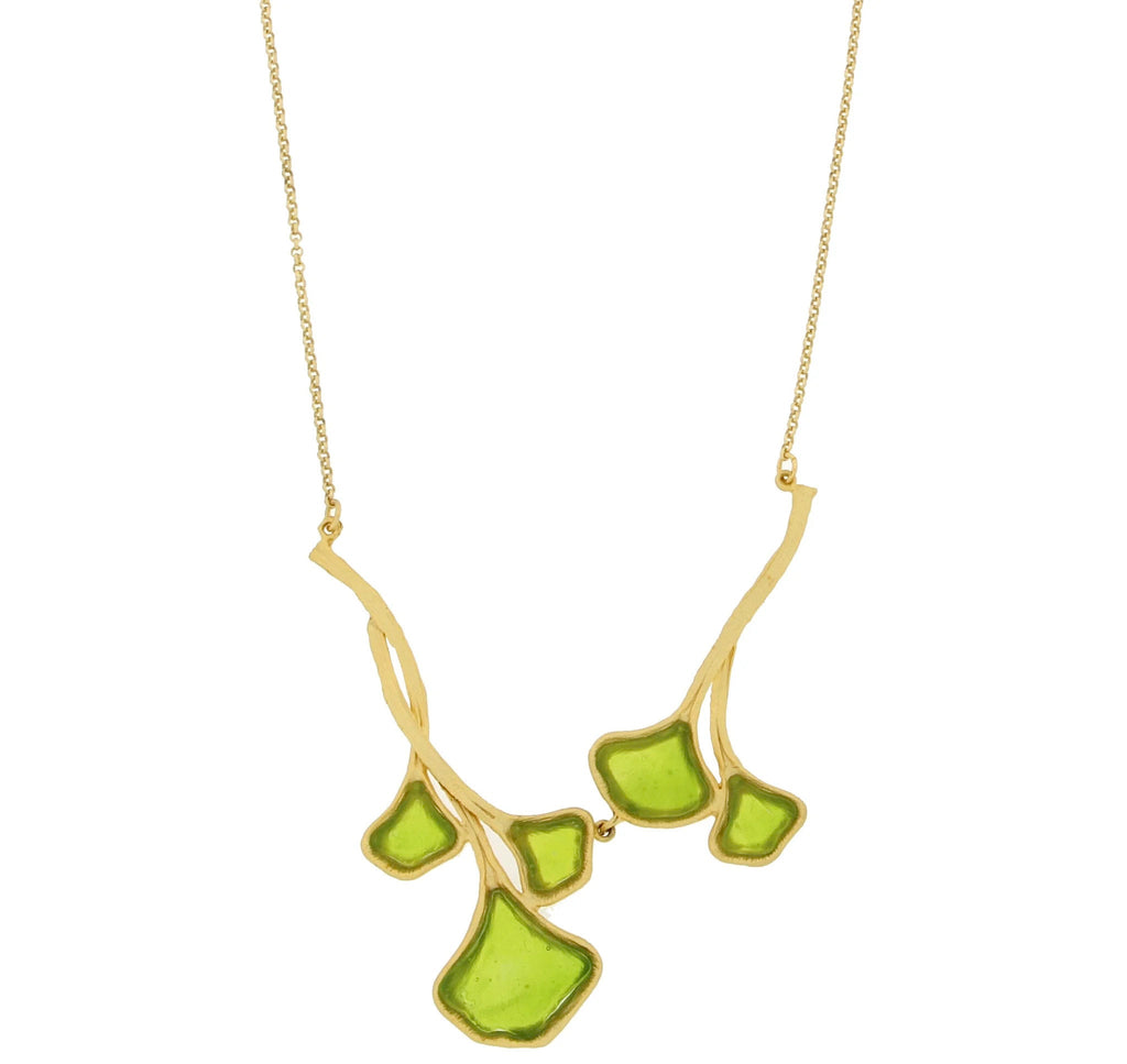Ginkgo 16 Inch Adjustable Leaf Necklace by Michael Michaud