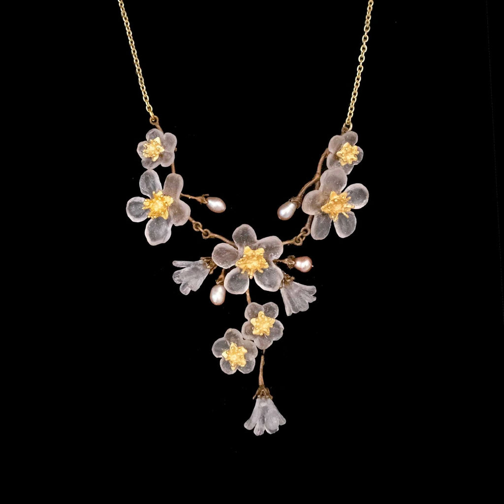 Cherry Blossom 16 Inch Adjustable Statement Necklace by Michael Michaud