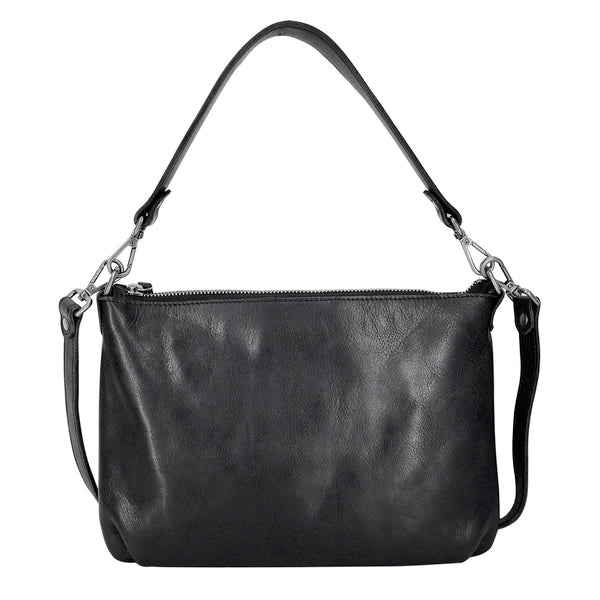 Stevie Leather Crossbody in Black