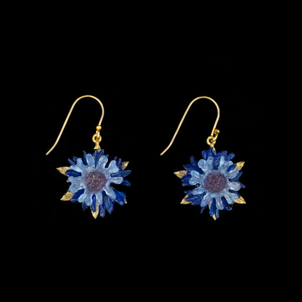 Cornflower Wire Earrings by Michael Michaud