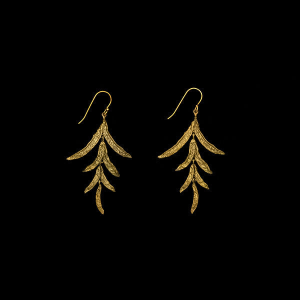 Hosta Pod Statement Wire Earrings by Michael Michaud
