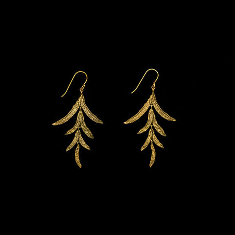 Hosta Pod Statement Wire Earrings by Michael Michaud