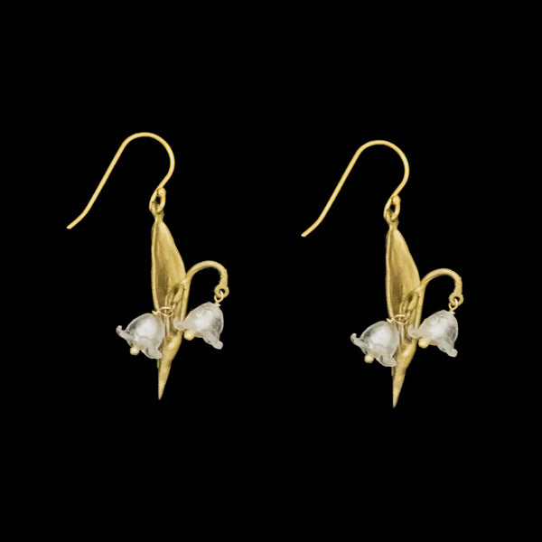 Lily of the Valley 2-Flower Wire Earrings by Michael Michaud