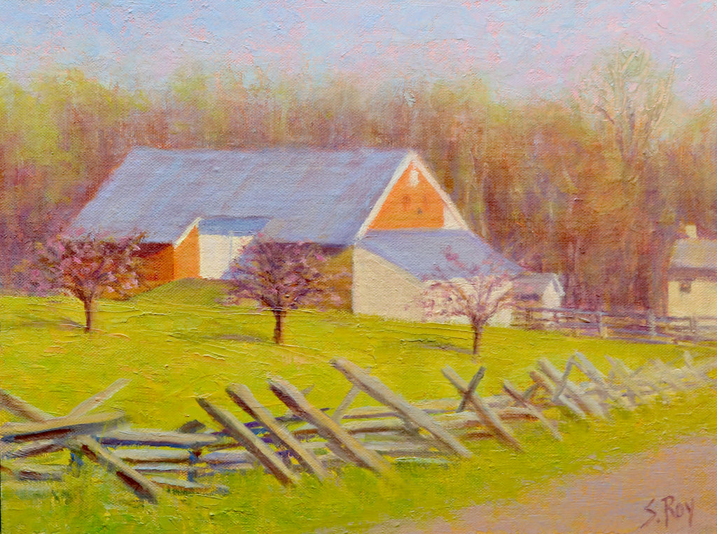 Trostle Barn, Gettysburg, Springtime by Simonne Roy