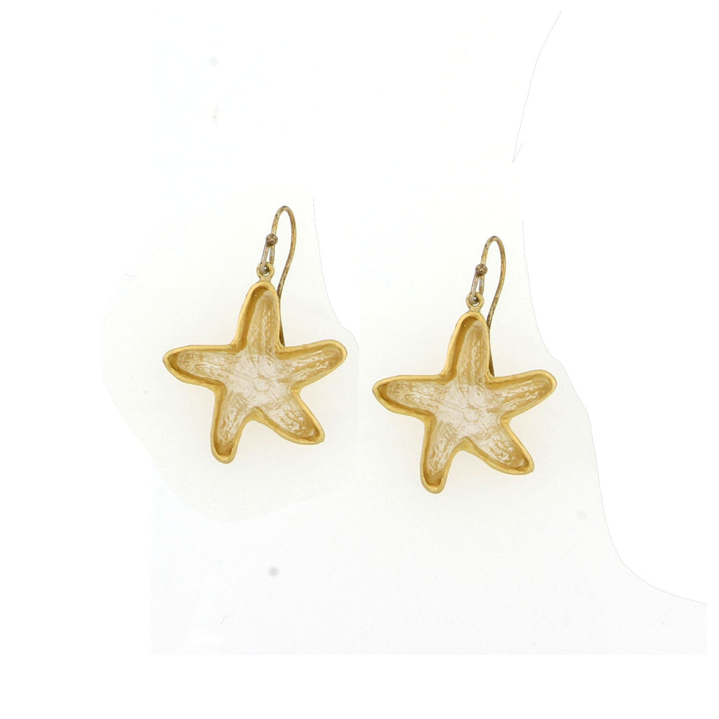 Under the Sea Star Fish Wire Earrings - Clear by Michael Michaud