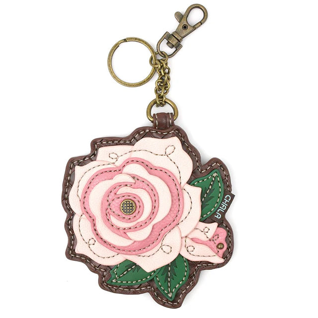 Rose A Coin Purse and Key Chain in Pink
