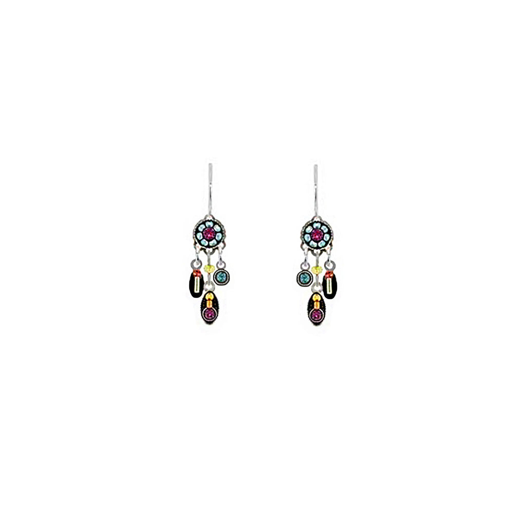 Multi Color Delicate Mosaic Earrings by Firefly Jewelry
