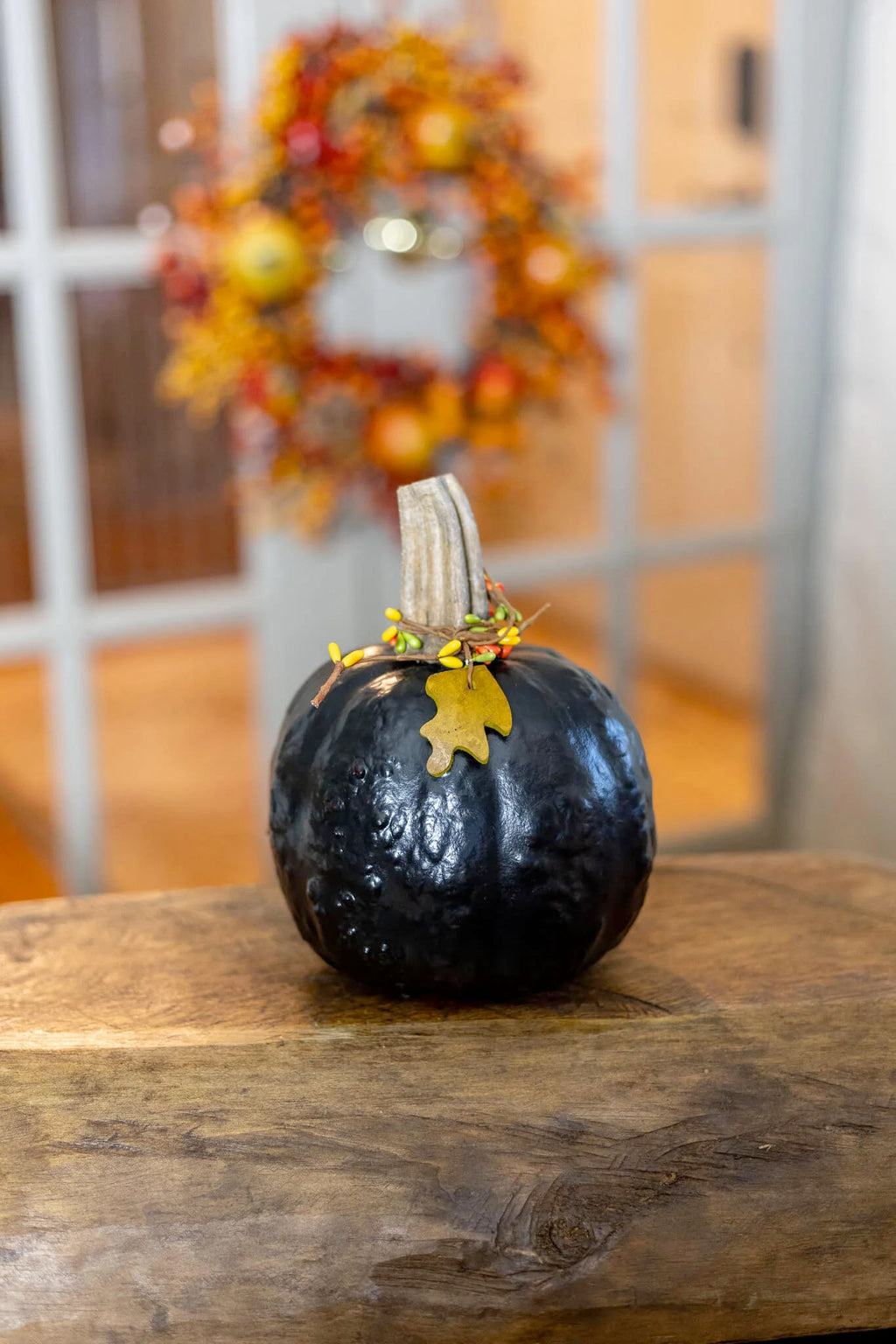 Textured Black Pumpkin Gourd