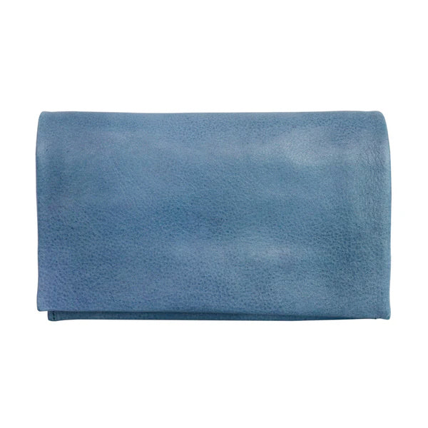 Eloise Leather Wallet in Denim