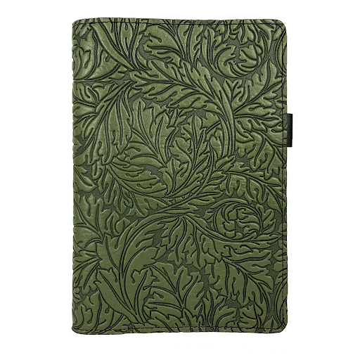 Acanthus Mini Leather Portfolio in Fern