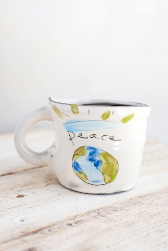 World Peace Hand Painted Ceramic Mug