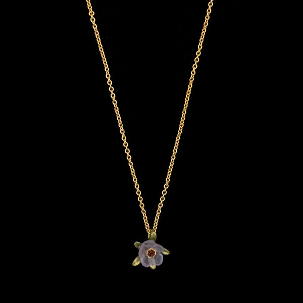 French Bouquet in Purple16 inch Adjustable Pendant Necklace by Michael Michaud