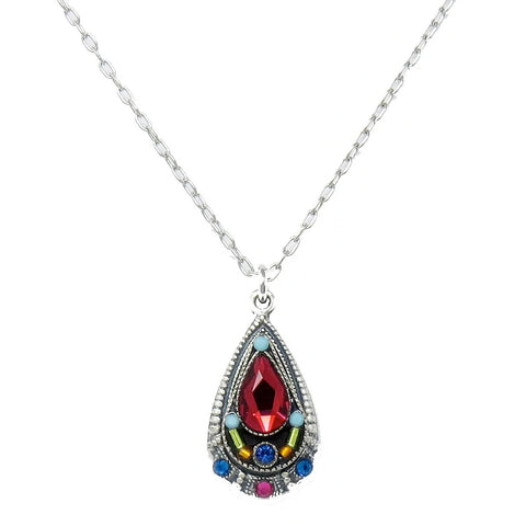 Multi Color Simple Drop Pendant Necklace by Firefly Jewelry