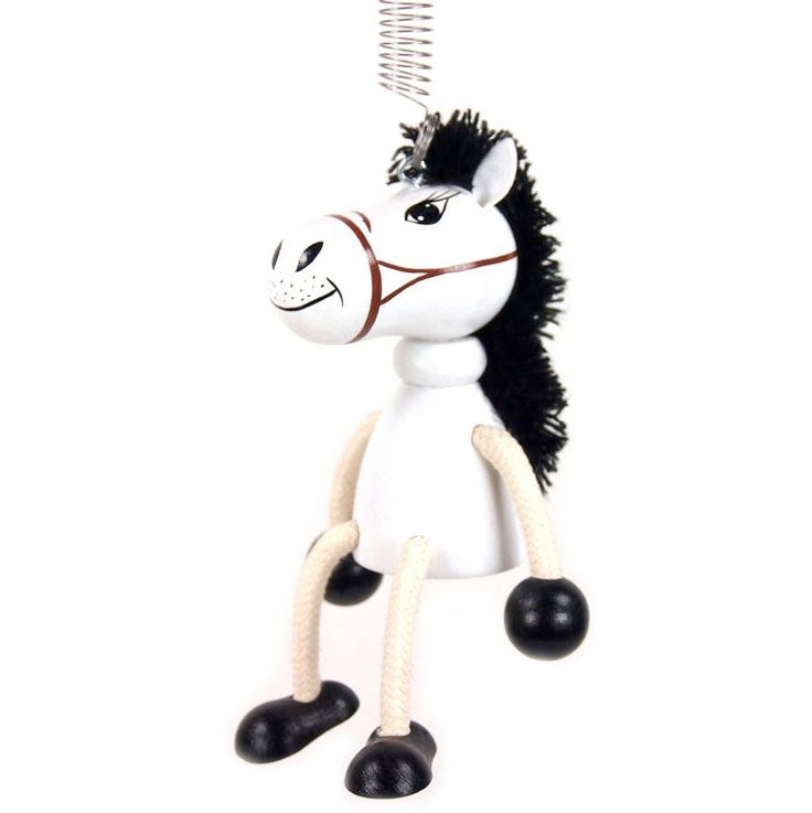 Horse (White) Hand Crafted Wooden Jumpie