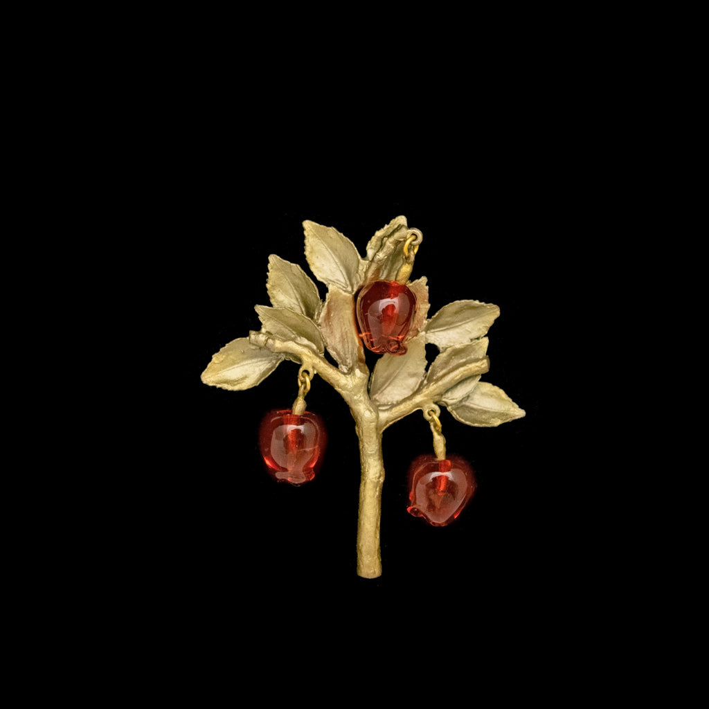 Delicious Apple 3-Drop Brooch by Michael Michaud