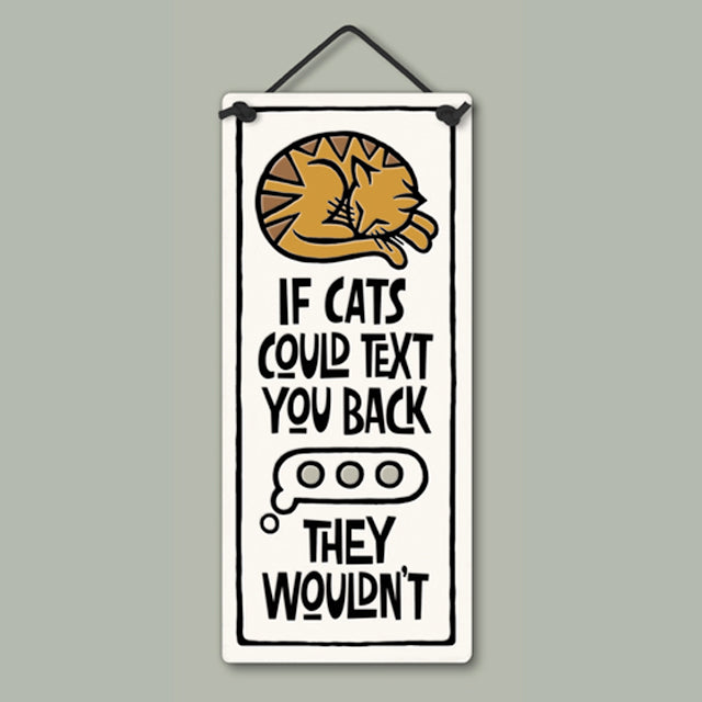 If Cats Could Text Small Tall Ceramic Tile