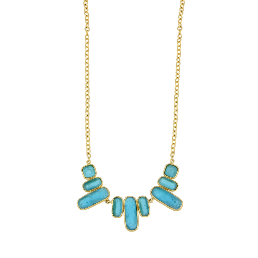 Turquoise Geo Bubble 16 Inch Adjustable Necklace by Michael Michaud
