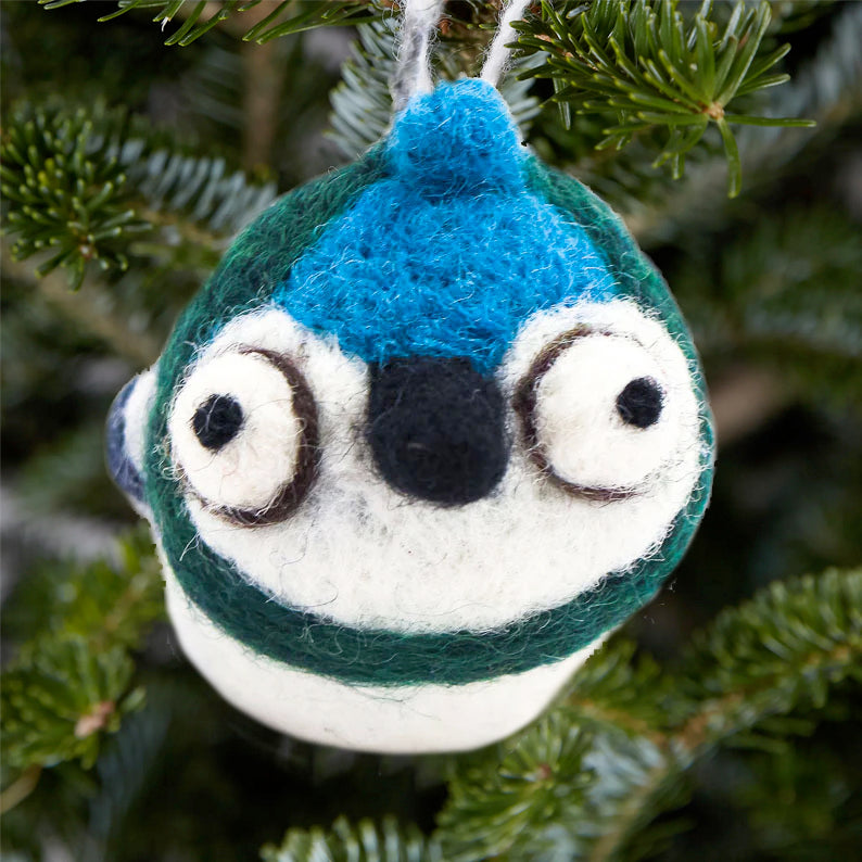 Blue Jay Woolie Ornament