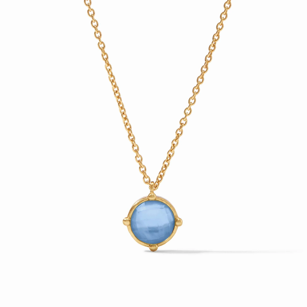 Honeybee Solitaire Necklace in Iridescent Chalcedony Blue by Julie Vos