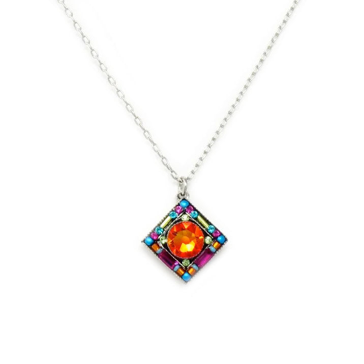 Multi Color Contessa Diamond Pendant Necklace by Firefly Jewelry