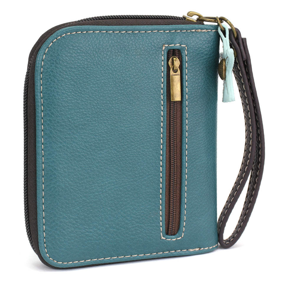 Dolphin Zip-Around Wallet in Blue by Chala