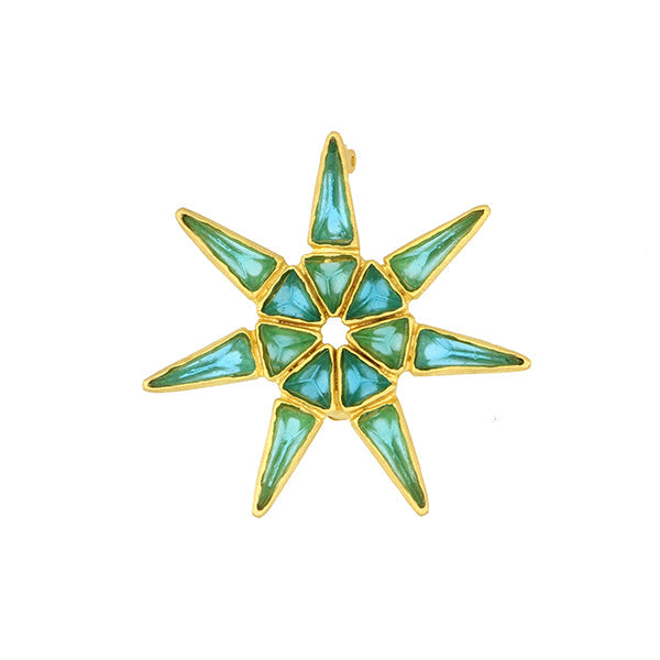 Teal and TurquoiseTrinity Brooch by Michael Michaud