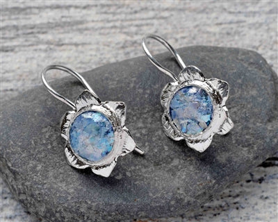 Flower Roman Glass Earrings