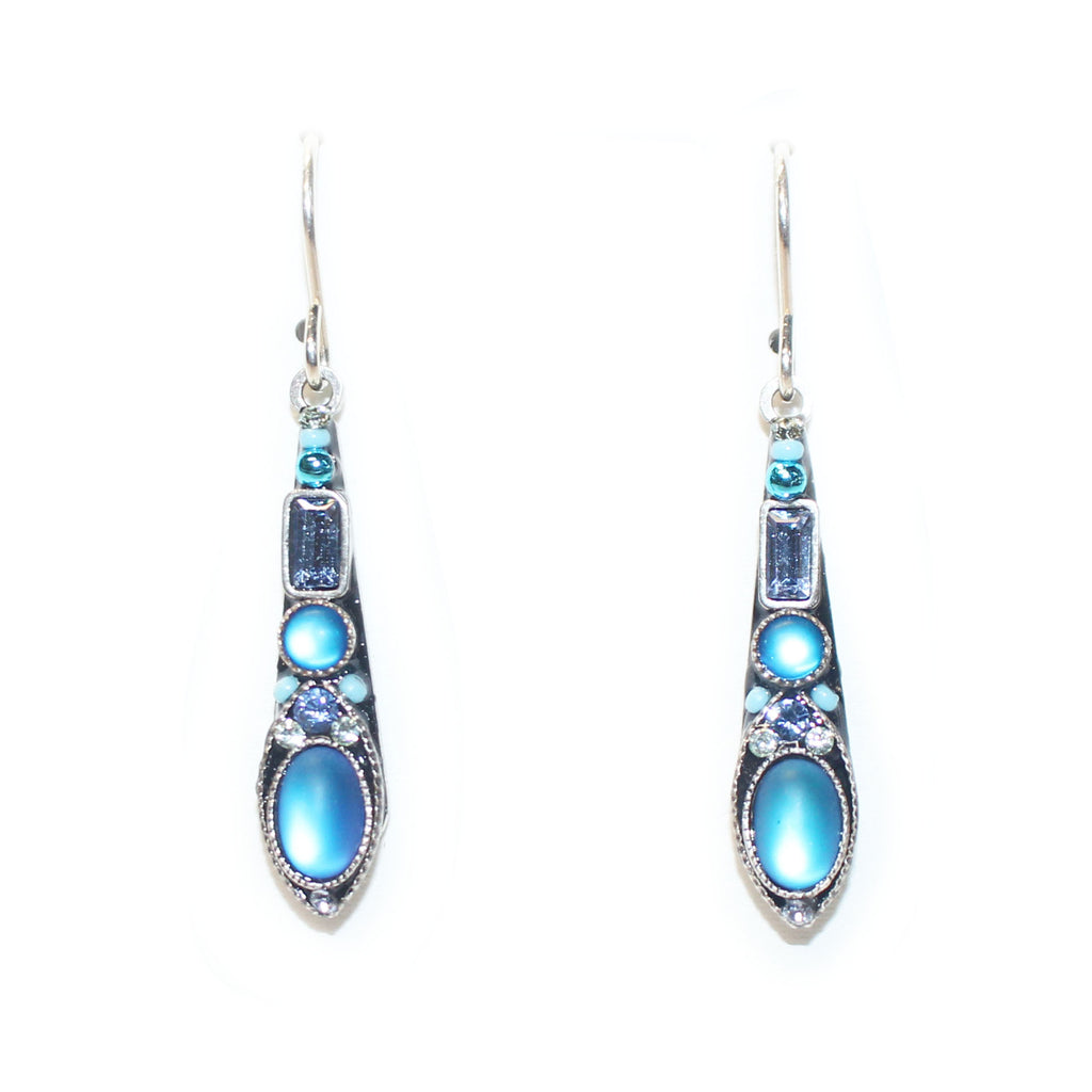 Light Blue Moonlight Extended Drop Earrings by Firefly Jewlery