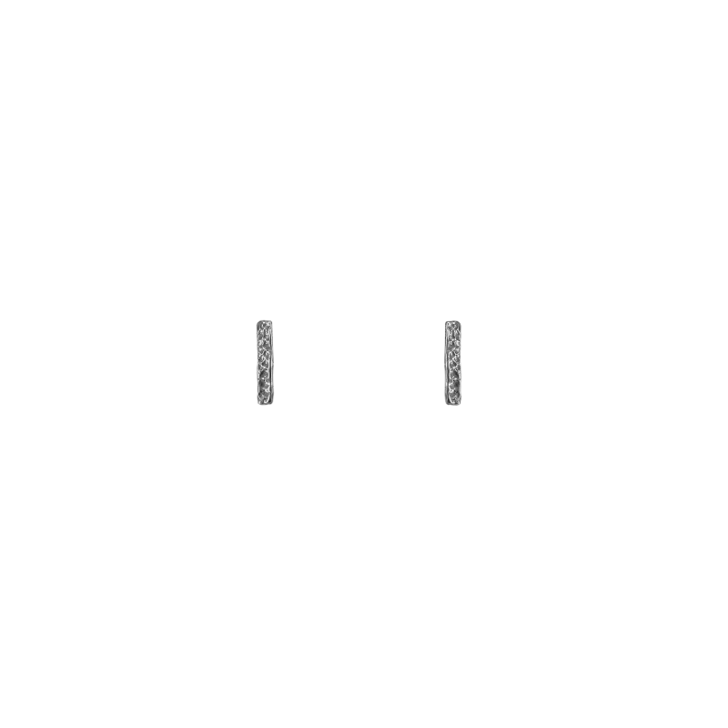Sterling Silver Small Hammered Bar Stud Earrings