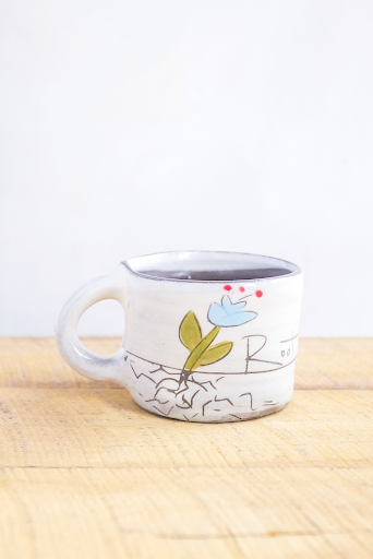 Root to Rise - Blue Hand Painted Ceramic Mini Mug