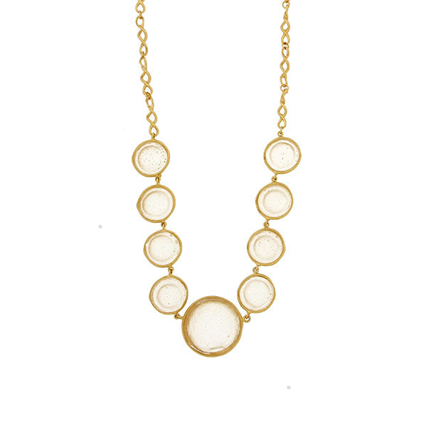 Bubble 16 Inch Adjustable Necklace - Frosted Clear by Michael Michaud
