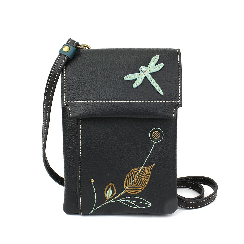 Dragonfly Criss Cellphone Crossbody RFID in Black by Chala