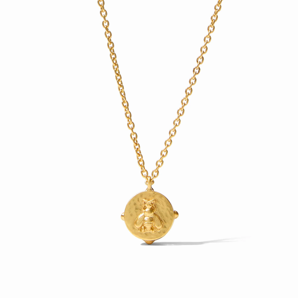 Honeybee Solitaire Iridescent Clear Crystal Necklace by Julie Vos