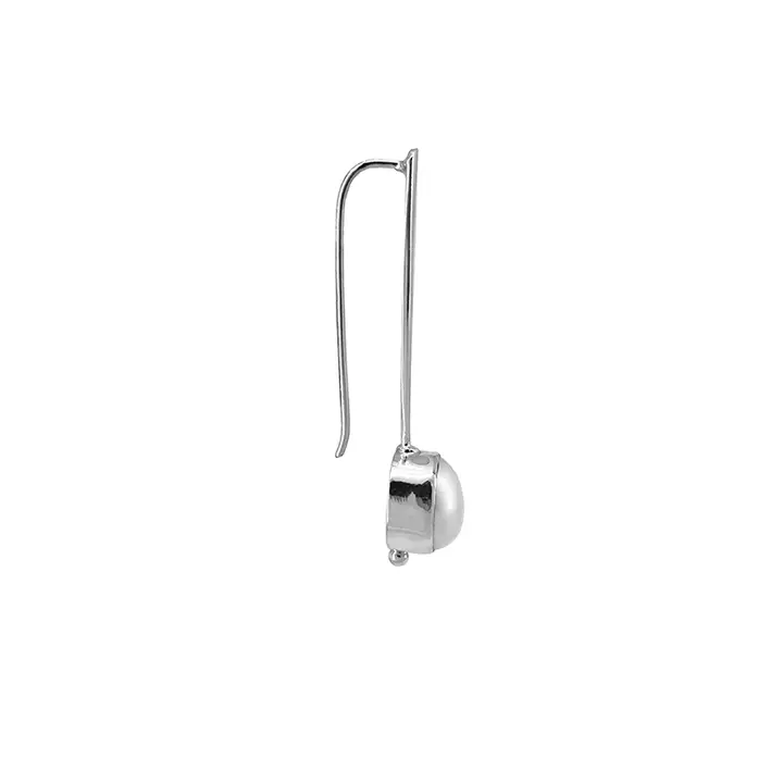 Sterling Silver Tanda Seru Drop Earrings with Pearl