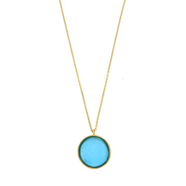 Bubble 16 Inch Adjustable Large Pendant Necklace - Turquoise by Michael Michaud