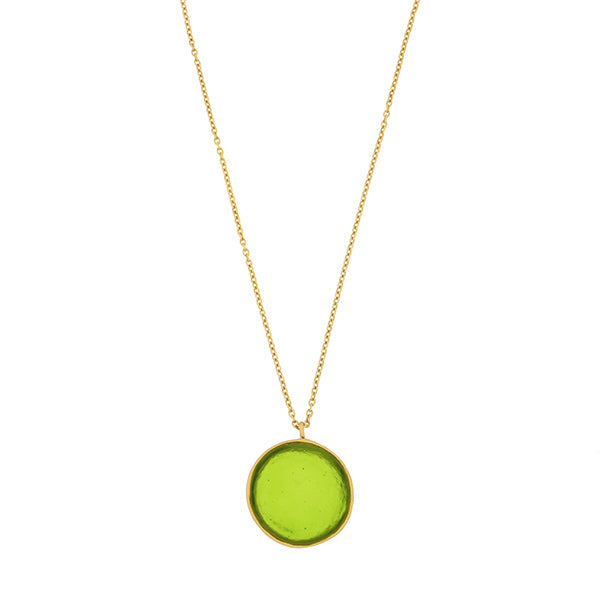 Bubble 16 Inch Adjustable Large Pendant Necklace - Green by Michael Michaud