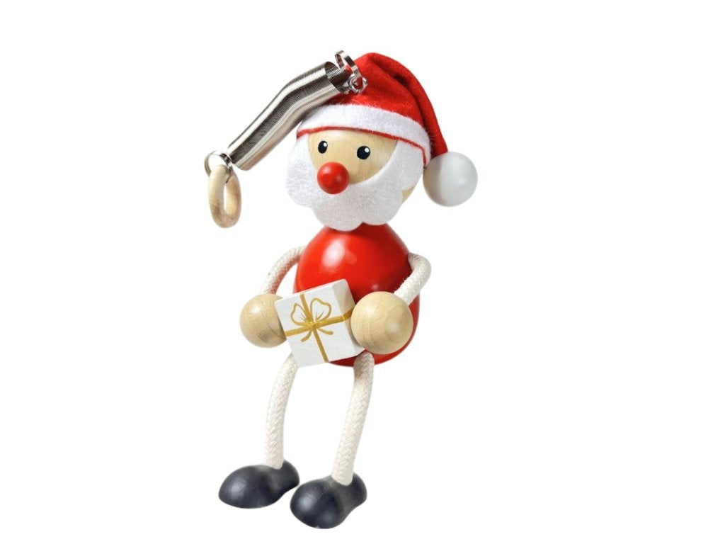 Santa with Gift Handcrafted Wooden Jumpie