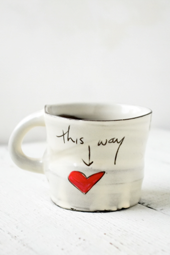 This Way Hand Painted Ceramic Mug