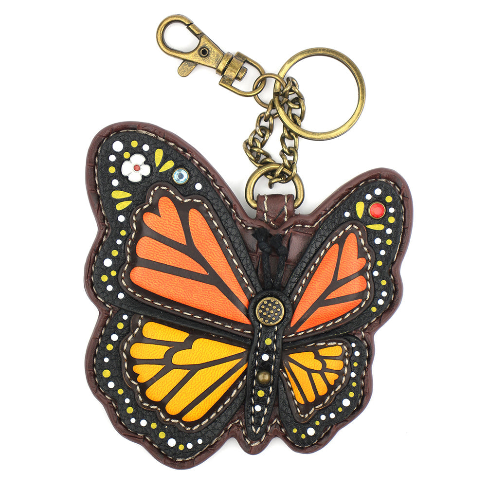 Monarch Butterfly Coin Purse and Key Chain by Chala