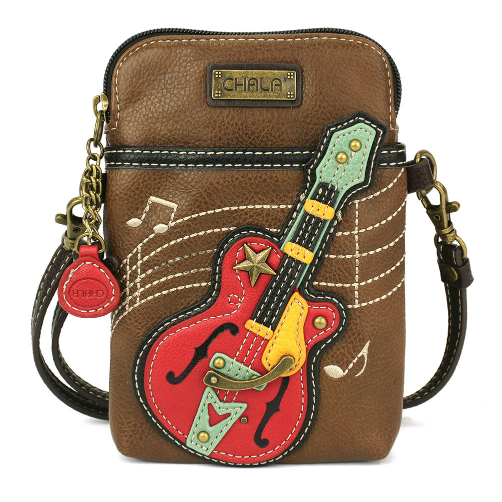 Guitar Cellphone Crossbody in Brown by Chala