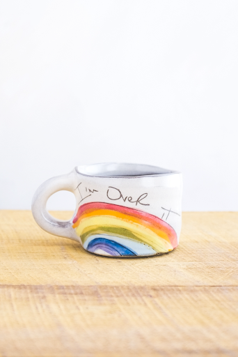 Over It Hand Painted Ceramic Mini Mug