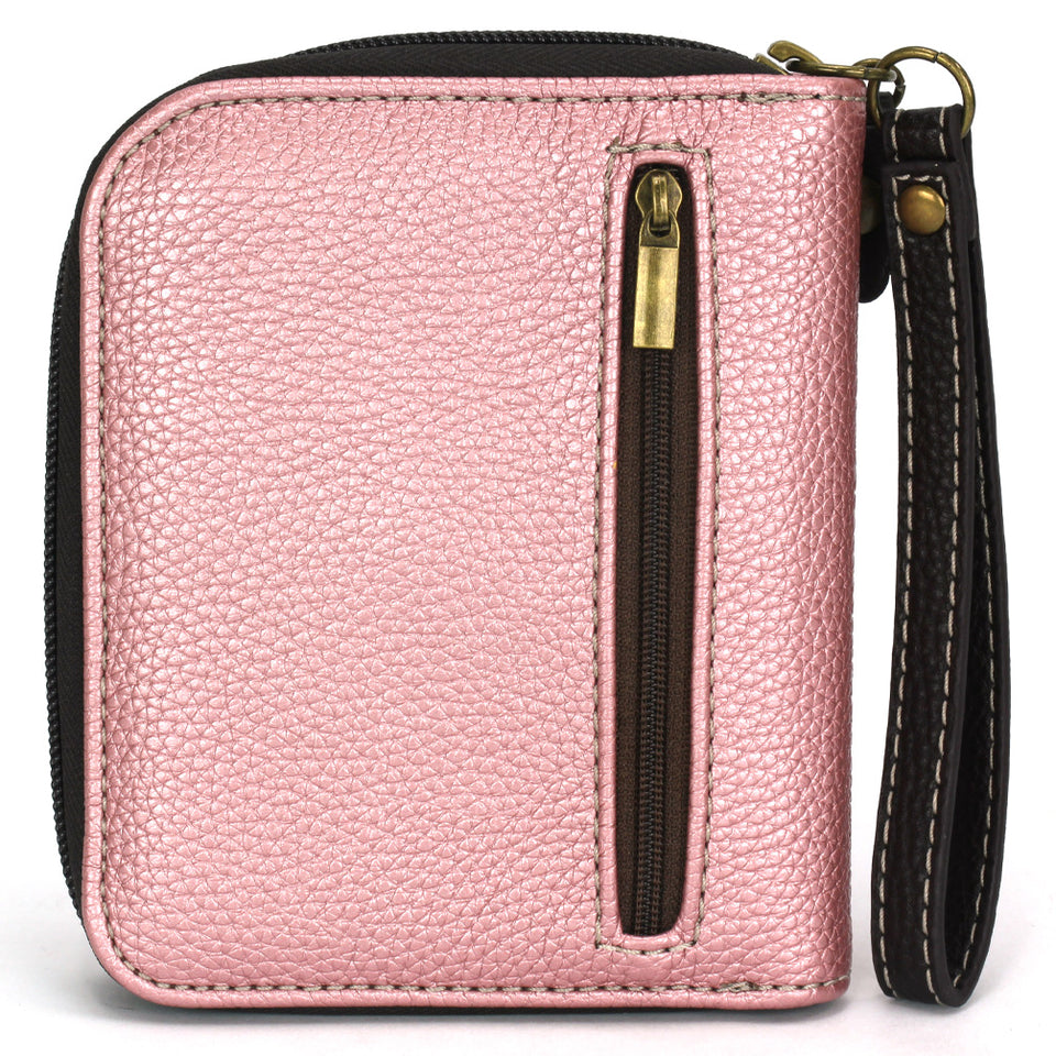 Flamingo Group Zip-Around Wallet in Glitter Pink by Chala