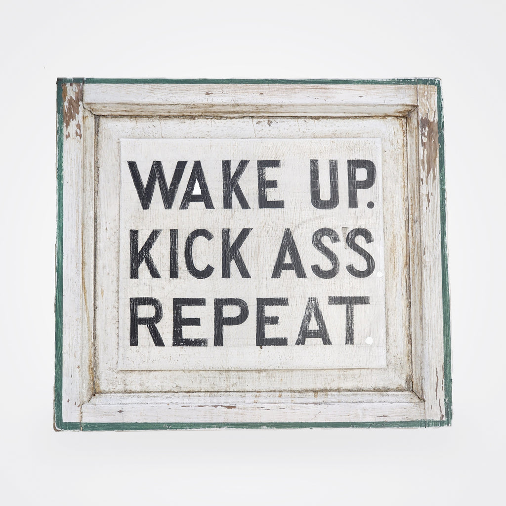 Wake Up Kick Ass Repeat Small Americana Art - Available in Multiple Colors