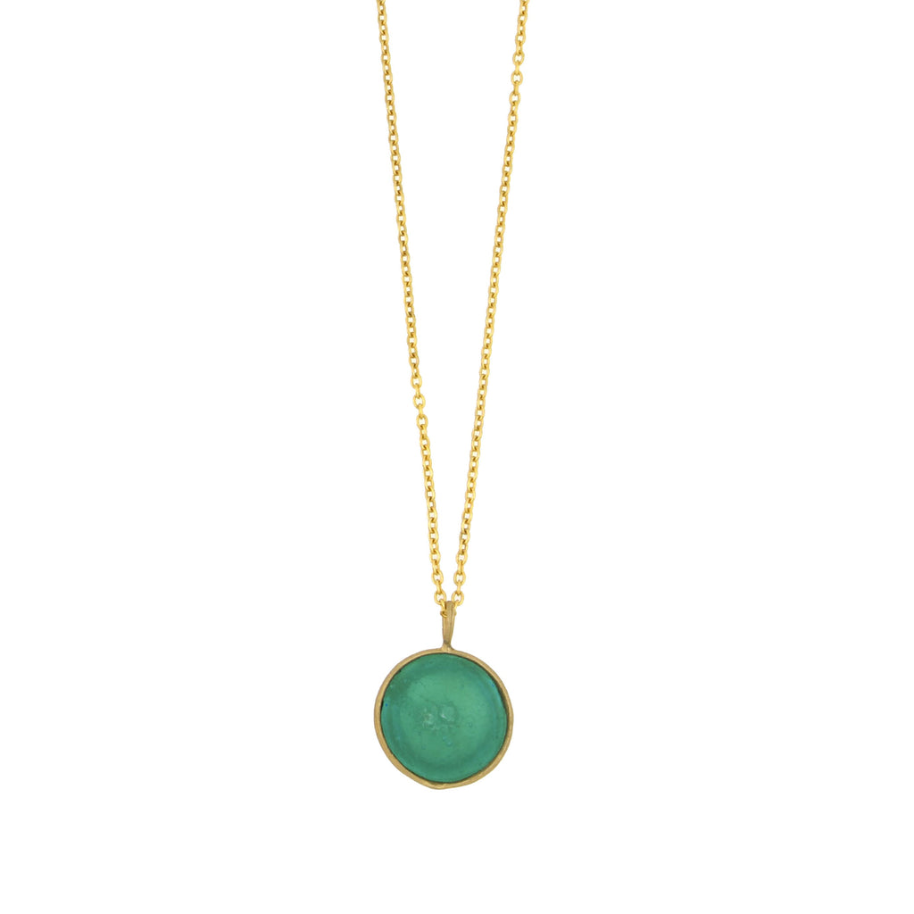 Under the Sea 16 Inch Adjustable Small Sea Urchin Pendant Necklace - Teal by Michael Michaud