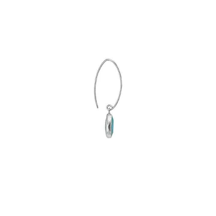 Sterling Silver Hoop Earrings with Turquoise