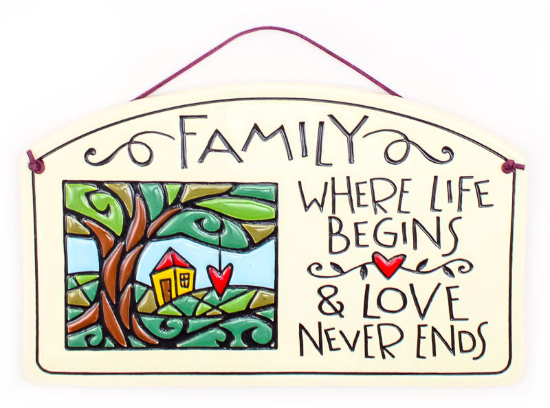 Love Never Ends Large Arch Ceramic Tile
